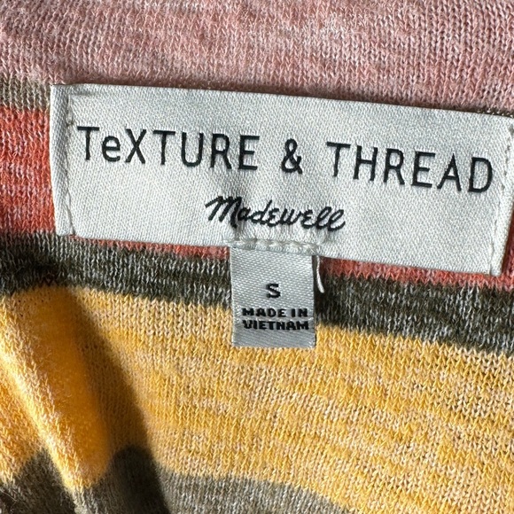 MADEWELL Texture & Thread Modern Tie-Front Top in Kieran Stripe Size Small - Picture 6 of 6